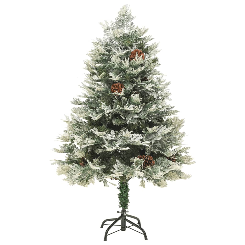 vidaXL Pre-lit Christmas Tree with Pine Cones Green 150 cm PVC&PE 2