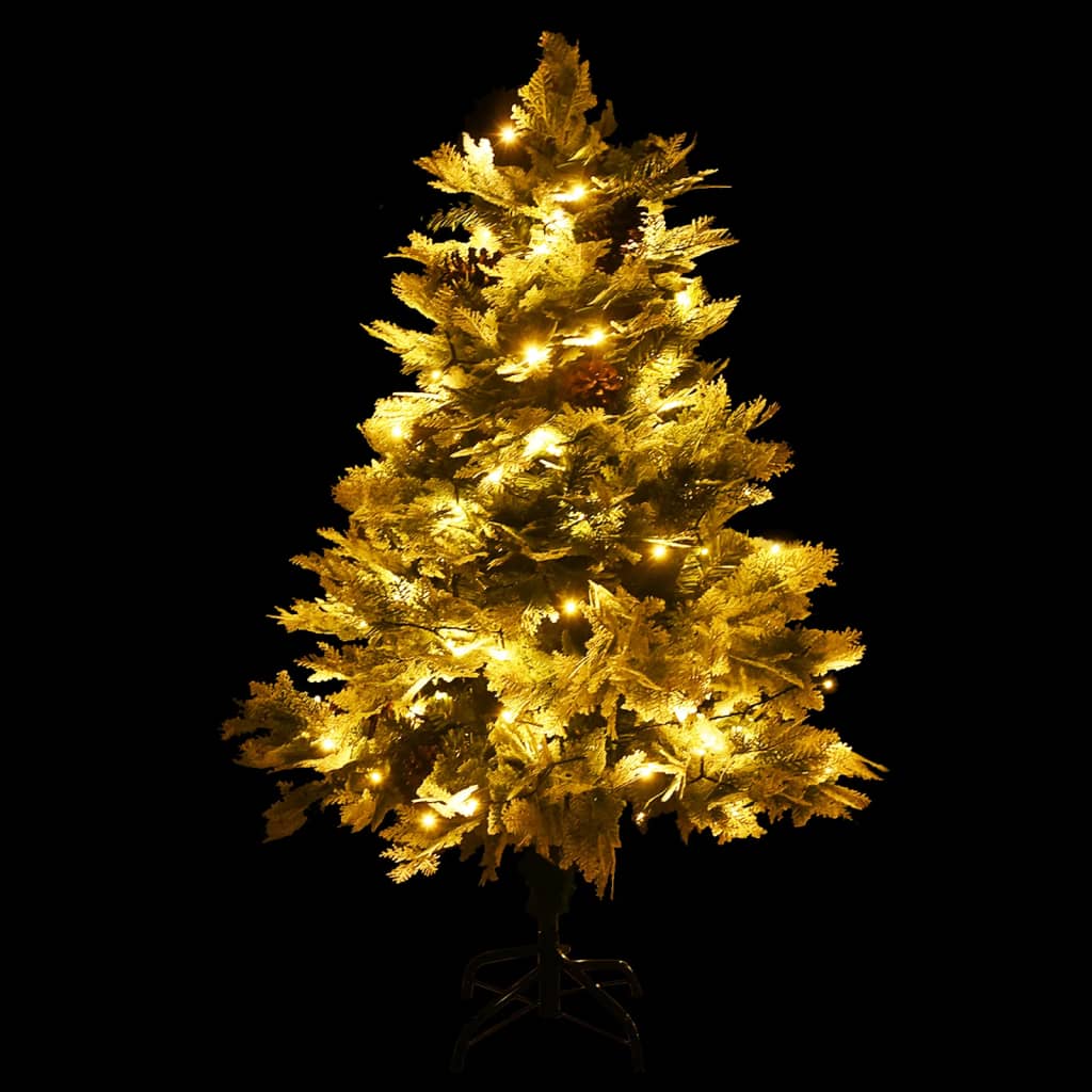 vidaXL Pre-lit Christmas Tree with Pine Cones Green 150 cm PVC&PE 3