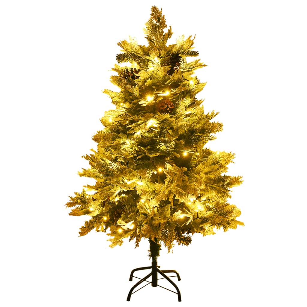 vidaXL Pre-lit Christmas Tree with Pine Cones Green 150 cm PVC&PE 4