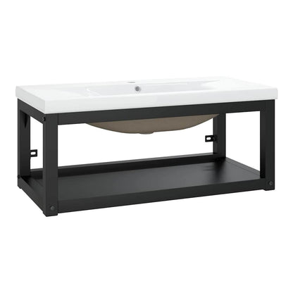 Bathroom Washbasin Frame with Built-in Basin Iron 79 x 38 x 31 cm