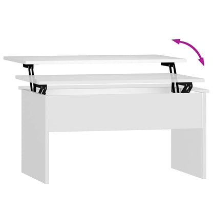 vidaXL Coffee Table | White | Engineered wood | Medium | Height-Adjustable 6