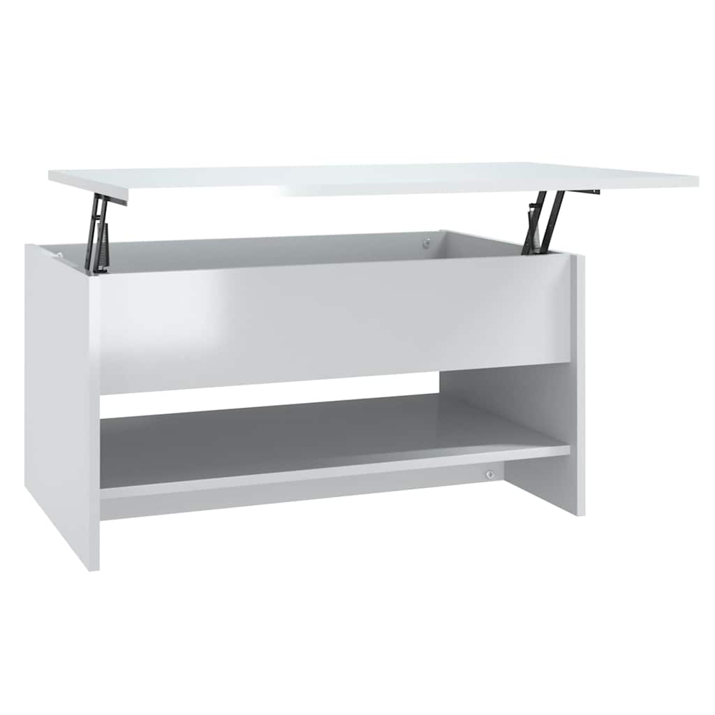 vidaXL Coffee Table | High gloss white | Engineered wood | 80 x 50 x 40 cm 2