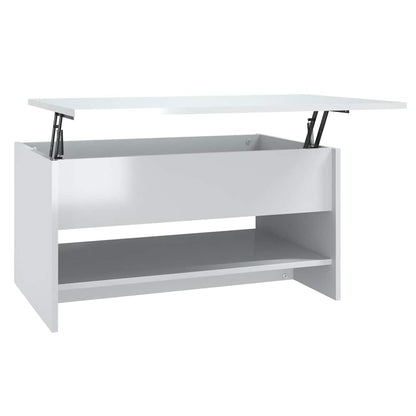 vidaXL Coffee Table | High gloss white | Engineered wood | 80 x 50 x 40 cm 2