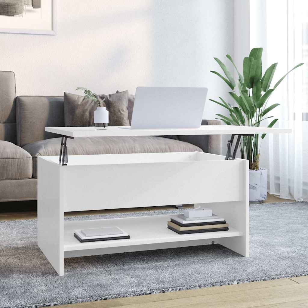vidaXL Coffee Table | High gloss white | Engineered wood | 80 x 50 x 40 cm 1