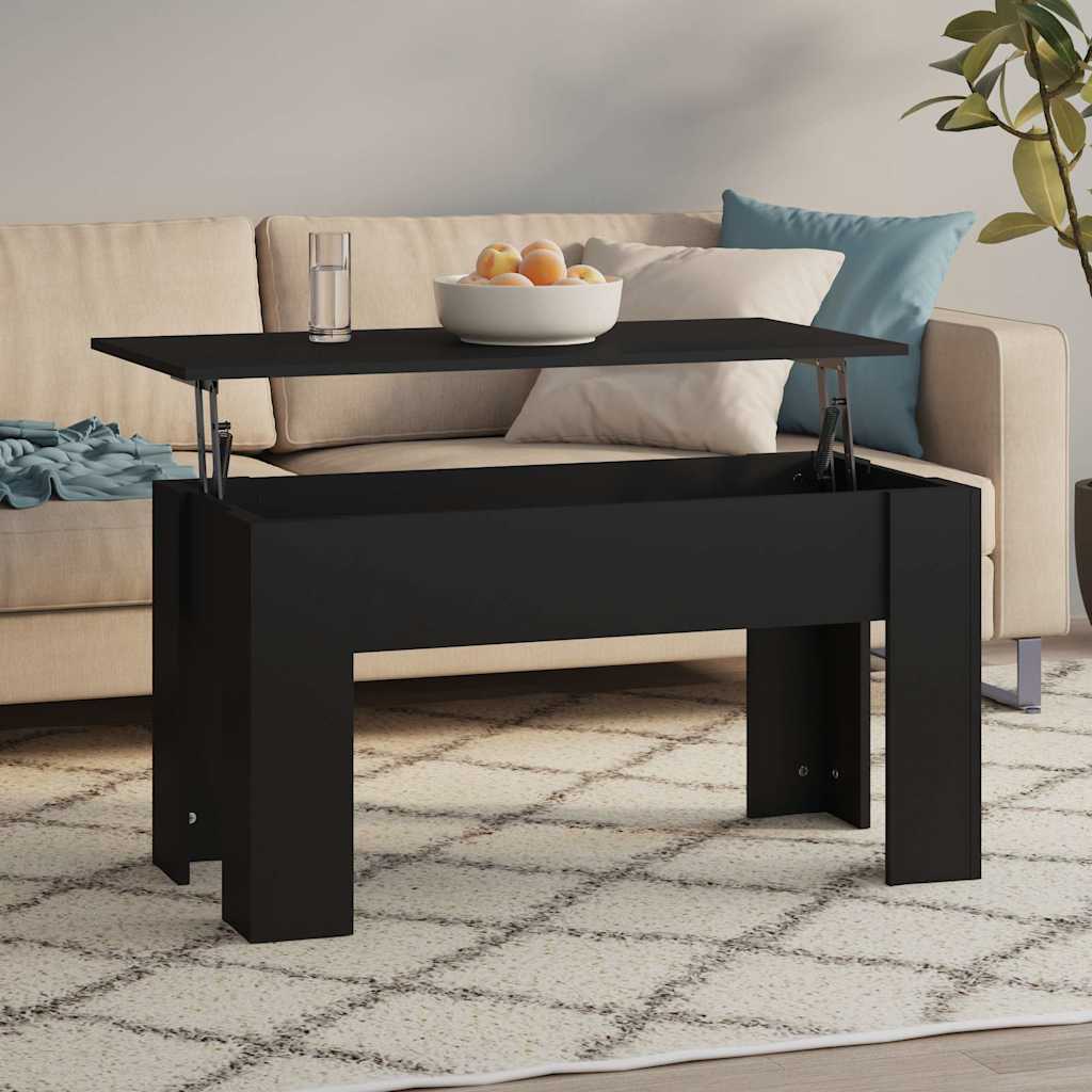 vidaXL Coffee Table | Black | Engineered wood | Standard |  Adjustable Armrests 1
