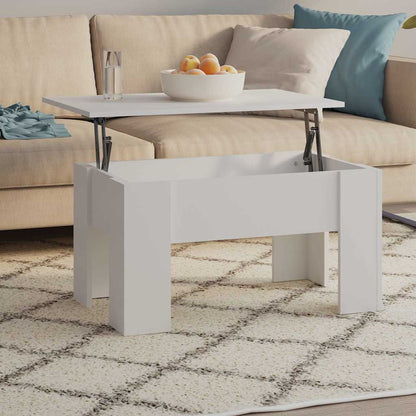 Coffee Table 79x49x41 cm Engineered Wood White 79 cm 42.5 cm