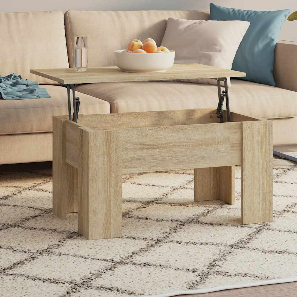 Coffee Table 79x49x41 cm Engineered Wood Sonoma oak 79 cm 42.5 cm