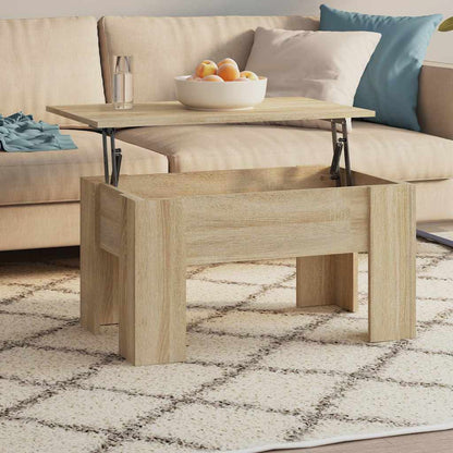 Coffee Table 79x49x41 cm Engineered Wood Sonoma oak 79 cm 42.5 cm