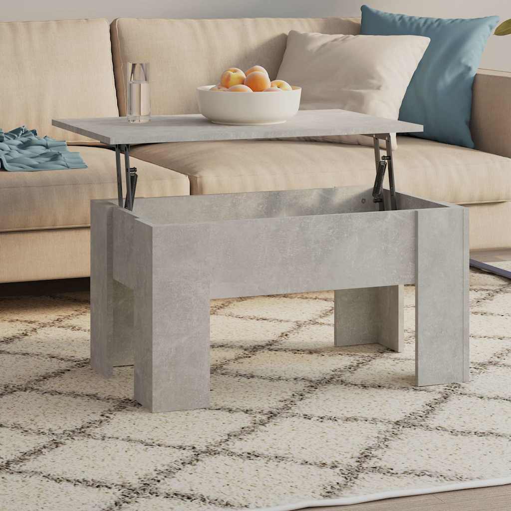 Coffee Table 79x49x41 cm Engineered Wood Concrete grey 79 cm 42.5 cm