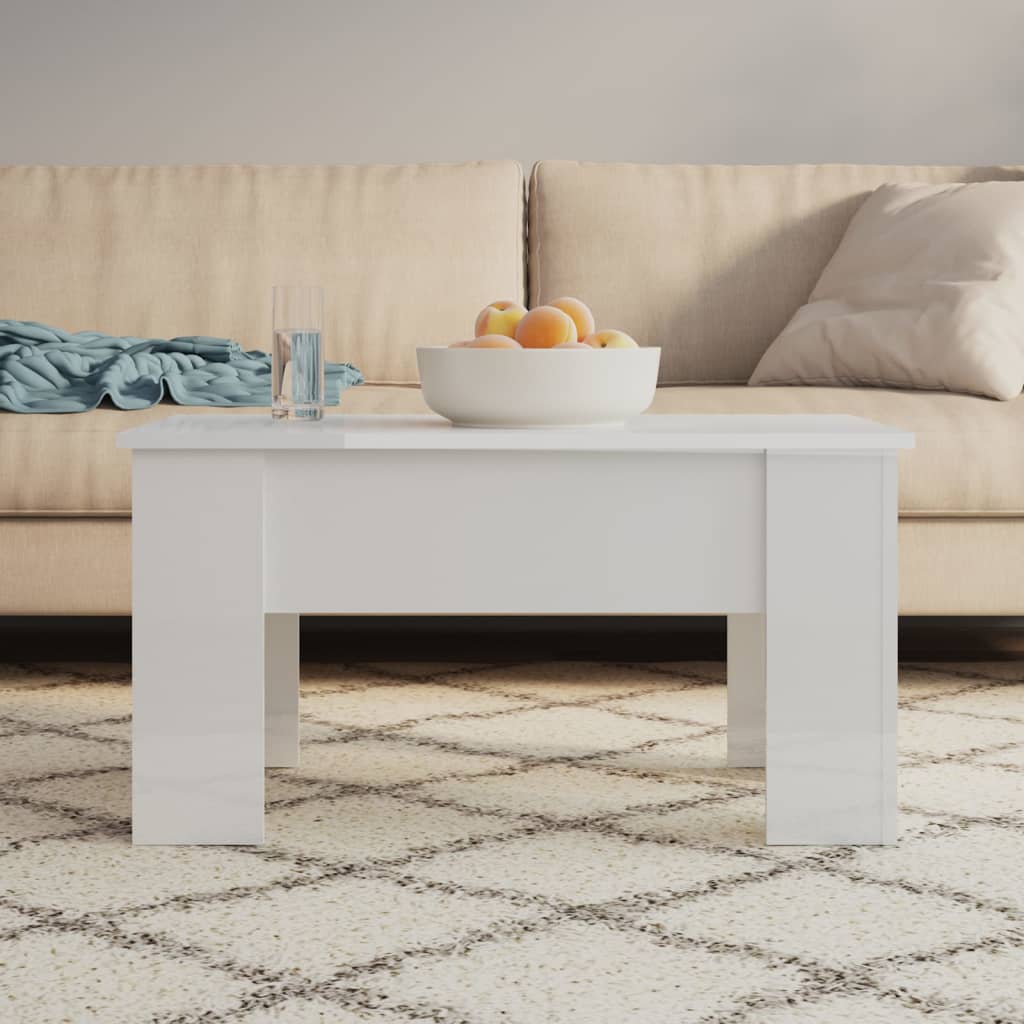 vidaXL Coffee Table | High gloss white | Engineered wood | Medium 1
