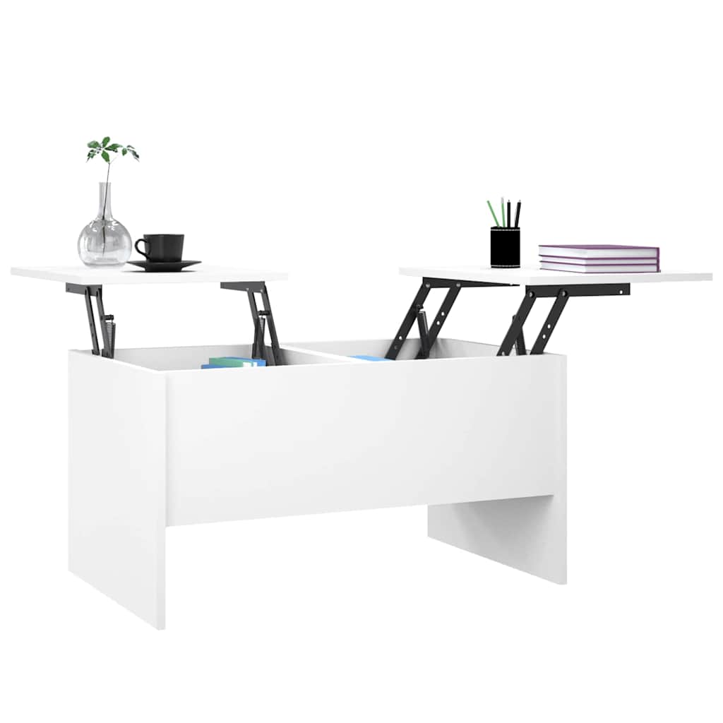 vidaXL Coffee Table | White | Engineered wood | Medium | Height-Adjustable 4