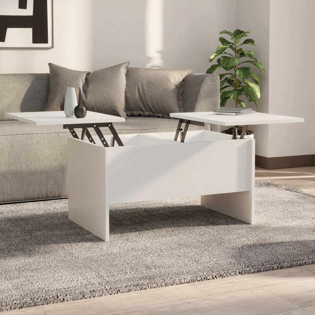 vidaXL Coffee Table | White | Engineered wood | Medium | Height-Adjustable 1