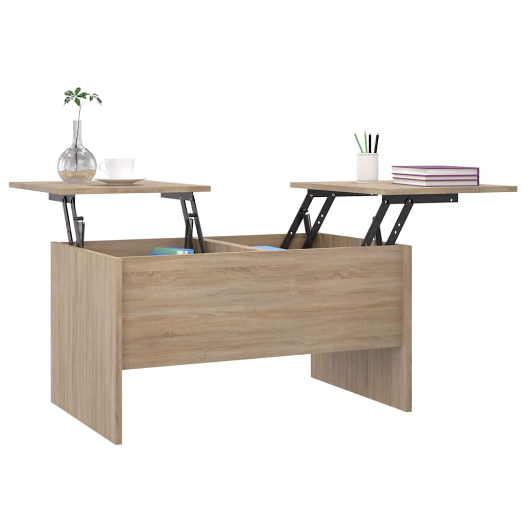 vidaXL Coffee Table | Sonoma Oak | Engineered Wood | Medium | Height-Adjustable 4