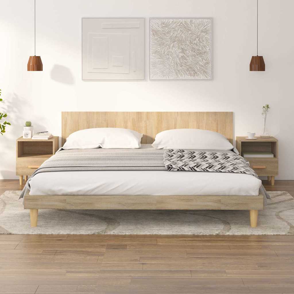vidaXL Bedside Cabinets 2 pcs Sonoma Oak 40x35x47 cm 1