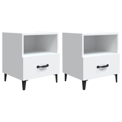 vidaXL Bedside Cabinet | Set of 2 | White | Engineered wood | Standard 2