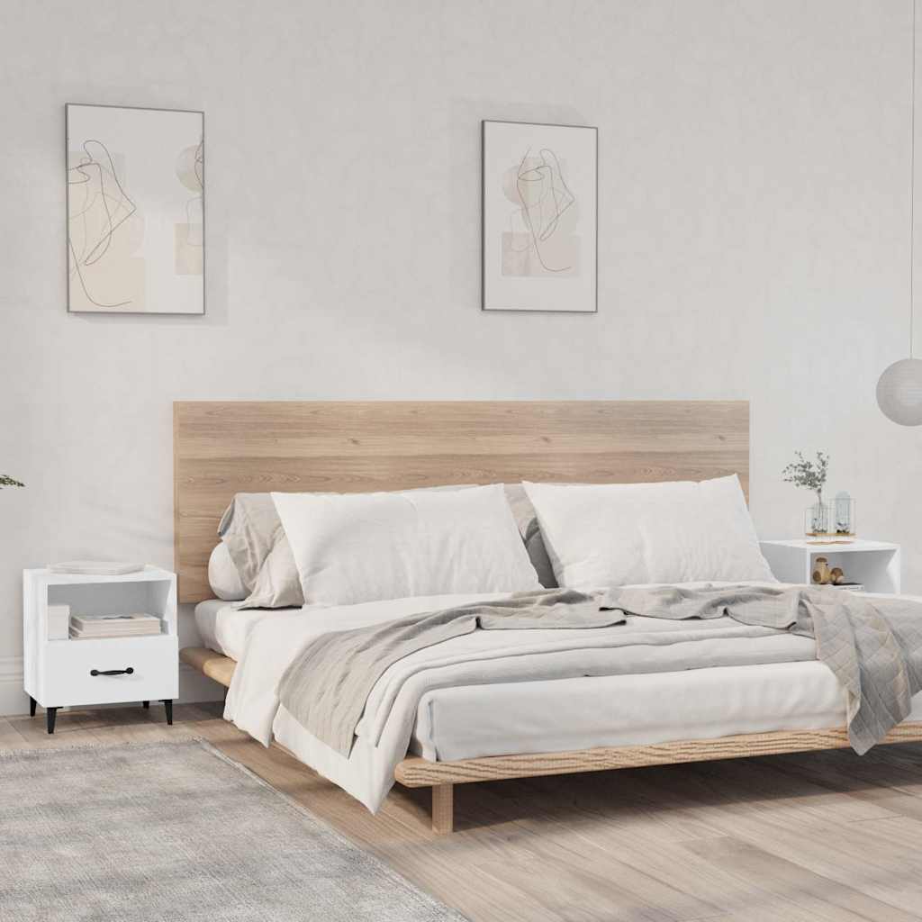 vidaXL Bedside Cabinet | Set of 2 | White | Engineered wood | Standard 1