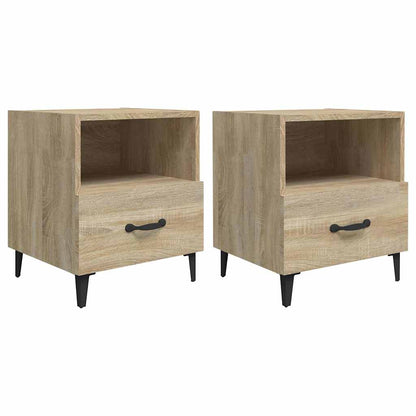 vidaXL Bedside Cabinet | Set of 2 | Sonoma oak | Engineered wood, metal 2