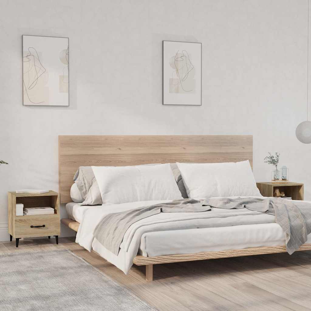 vidaXL Bedside Cabinet | Set of 2 | Sonoma oak | Engineered wood, metal 1
