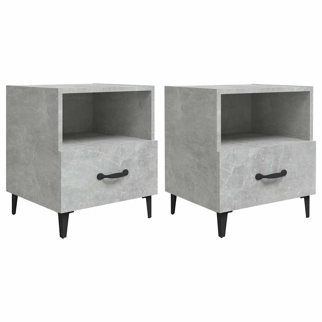 vidaXL Bedside Cabinets 2 pcs Concrete Grey Engineered Wood 2