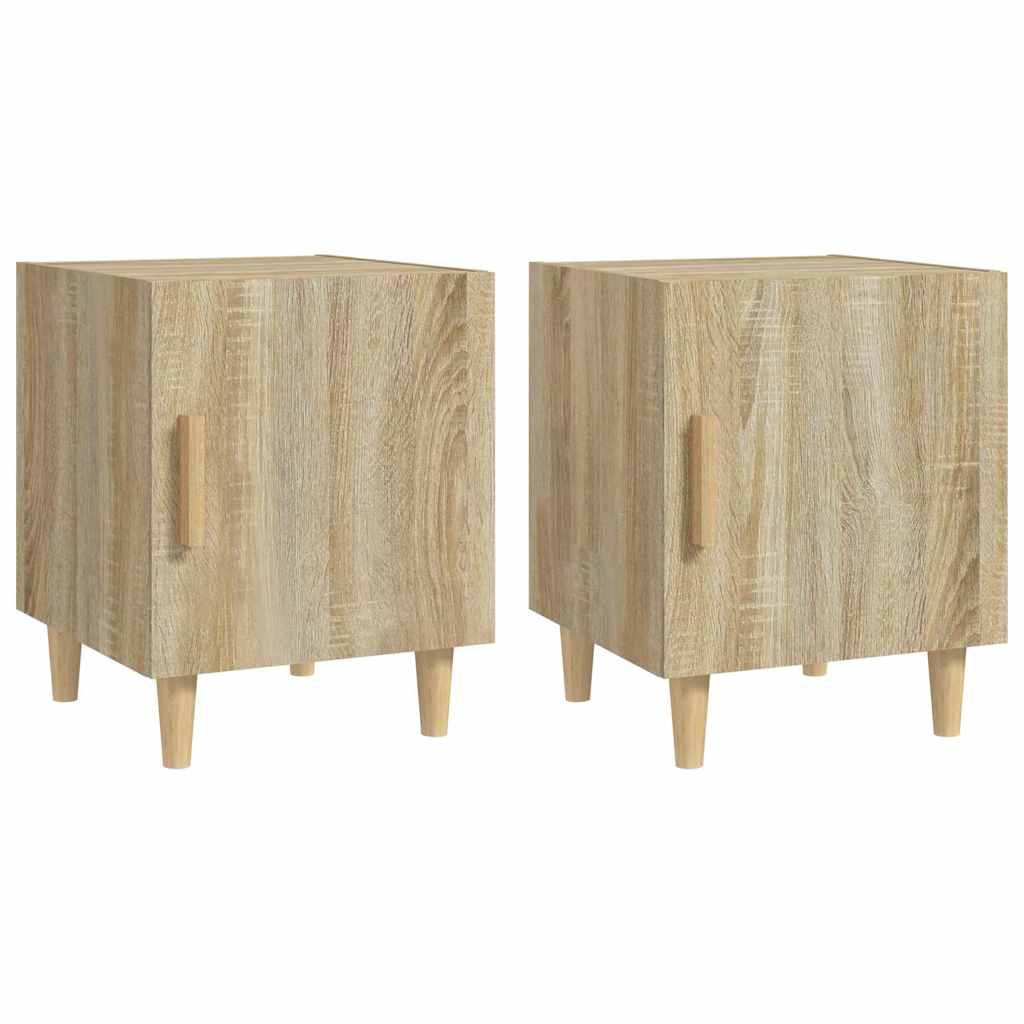 vidaXL Bedside Cabinet | Set of 2 | Sonoma oak | Engineered wood | Standard 2