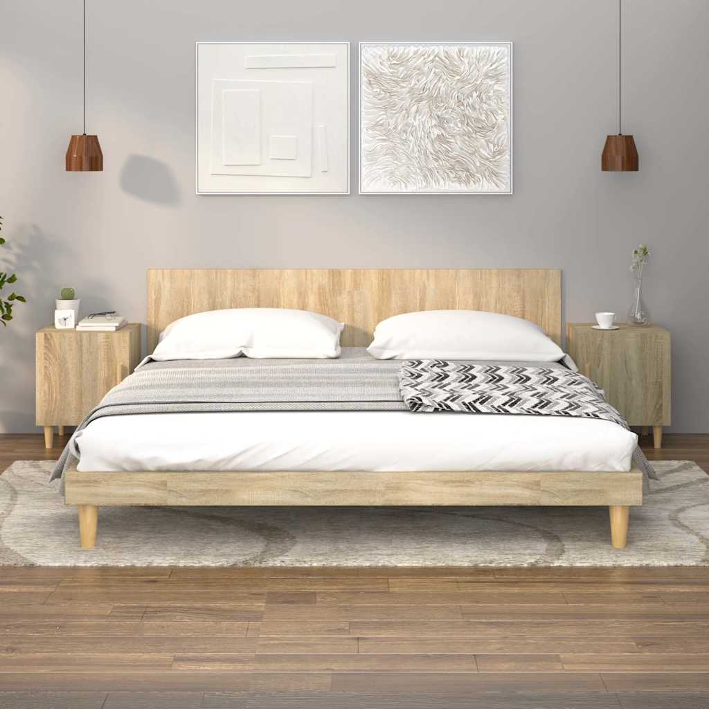 vidaXL Bedside Cabinet | Set of 2 | Sonoma oak | Engineered wood | Standard 1