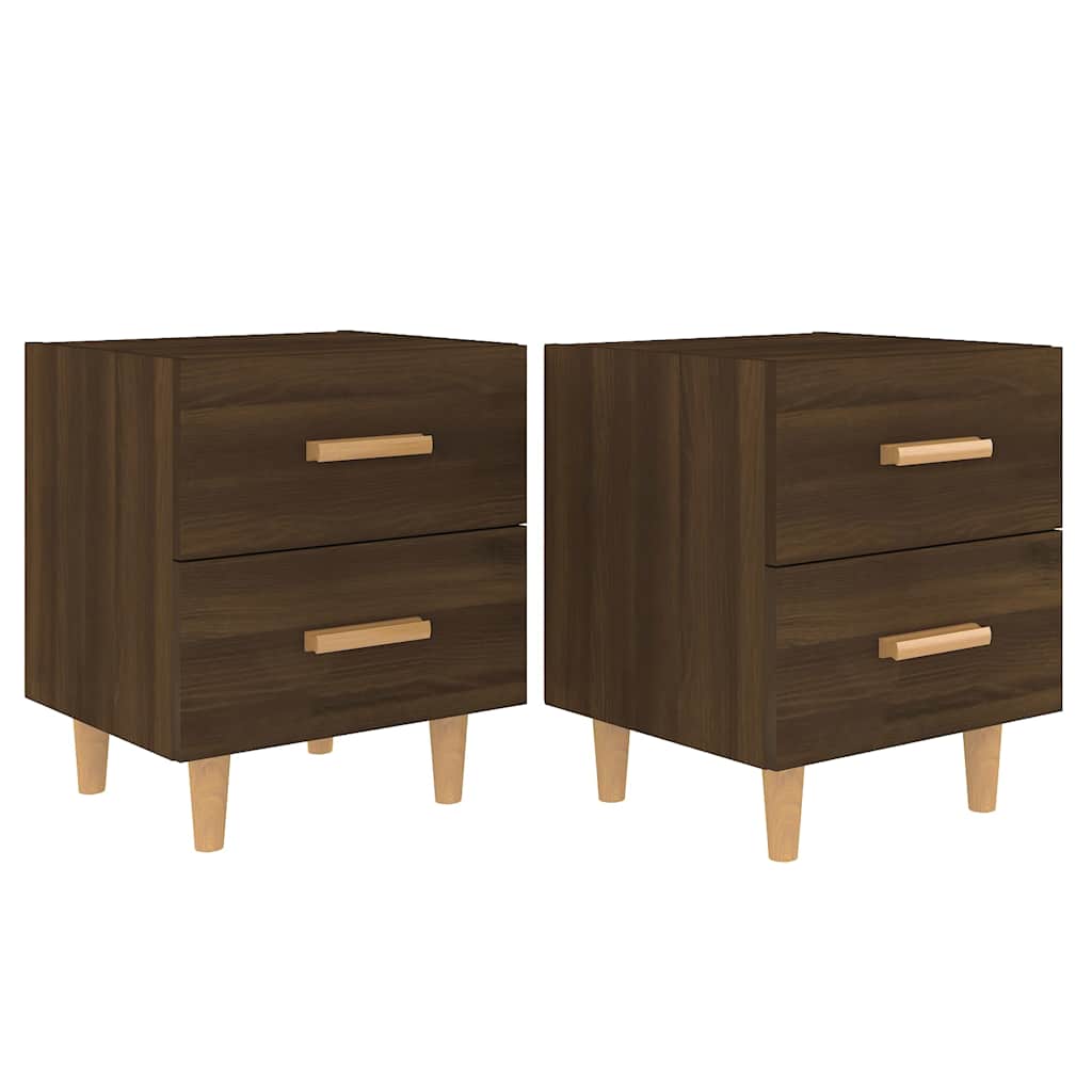 vidaXL Bed Cabinets 2 pcs Brown Oak 40x35x47.5 cm 2