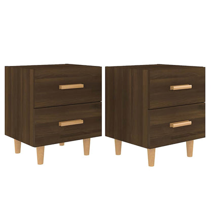 vidaXL Bed Cabinets 2 pcs Brown Oak 40x35x47.5 cm 2