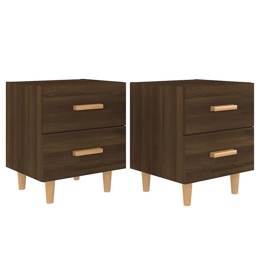 vidaXL Bed Cabinets 2 pcs Brown Oak 40x35x47.5 cm 2