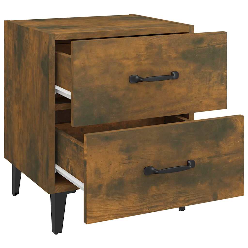 vidaXL Bedside Cabinet | Set of 2 | Smoked oak | Engineered wood, metal | Medium 6
