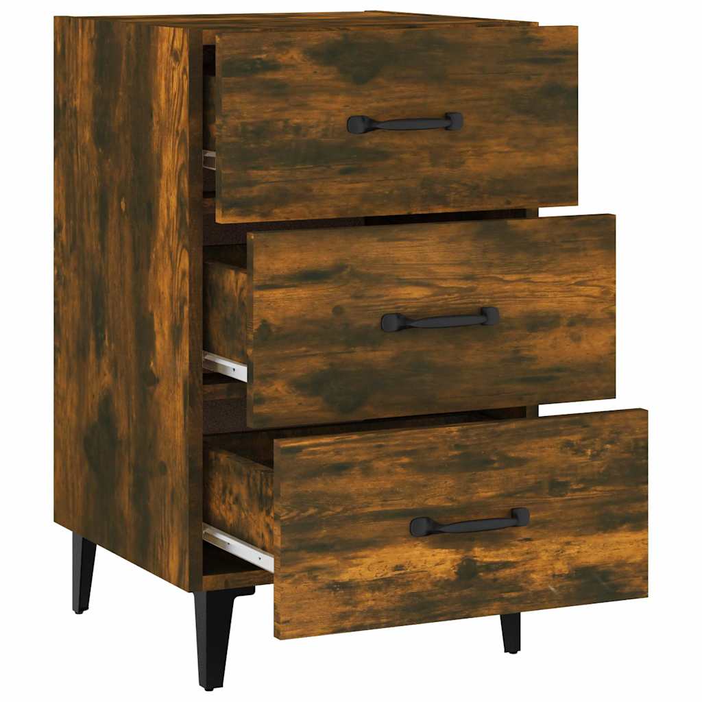 vidaXL Bedside Cabinet | Smoked Oak | Engineered wood, metal | Standard 5