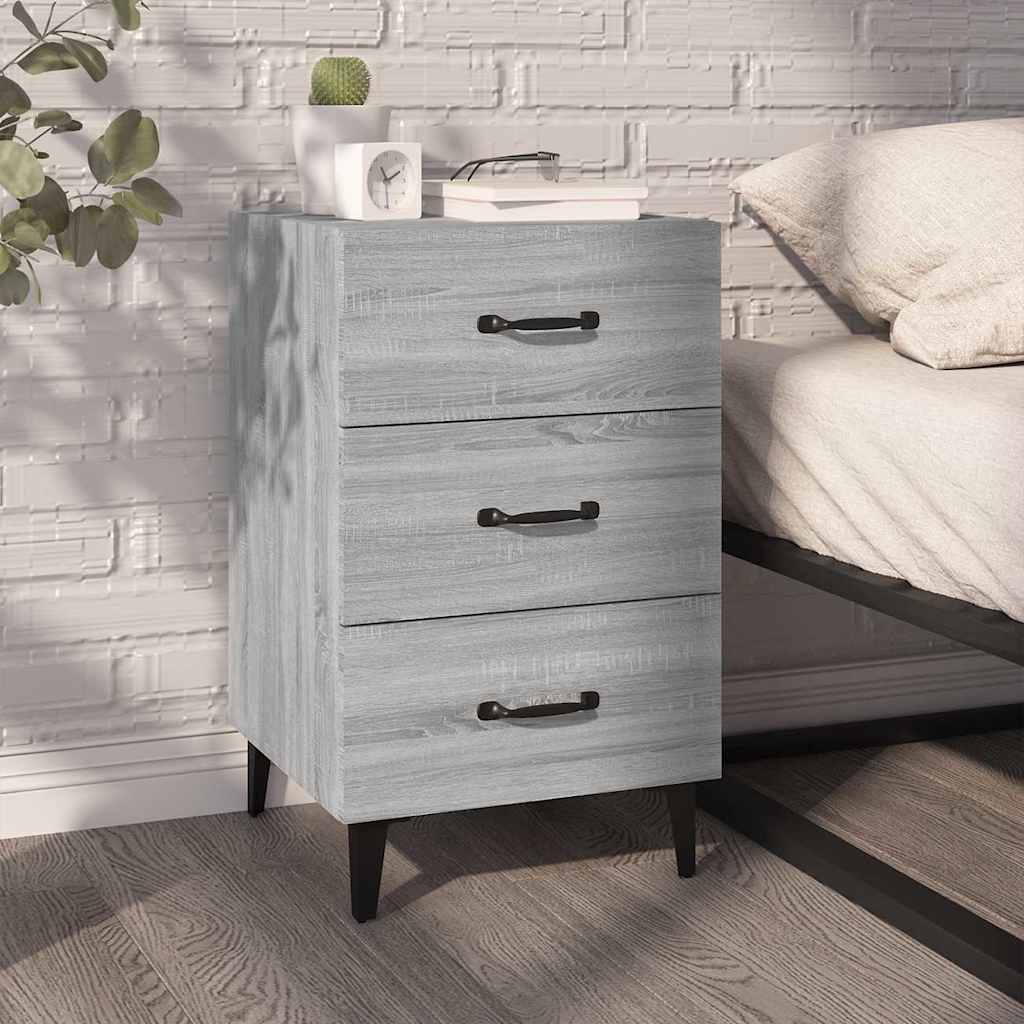 vidaXL Bedside Cabinet Grey Sonoma 40x40x66 cm Engineered Wood 1