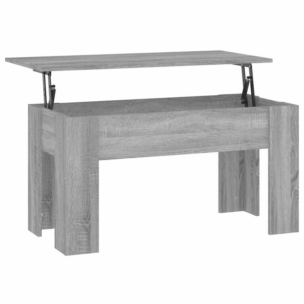 vidaXL Coffee Table | Grey Sonoma | Engineered Wood |  Height-Adjustable 2