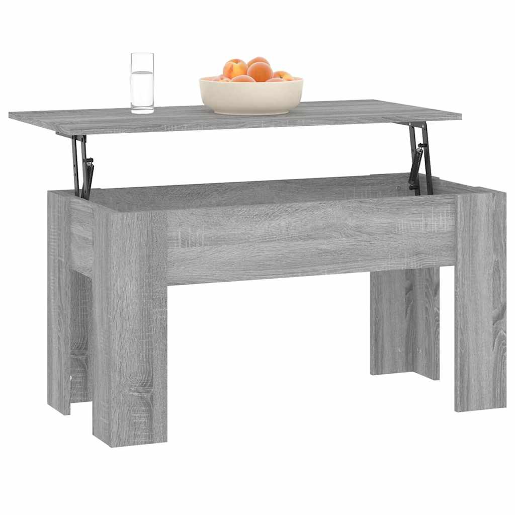 vidaXL Coffee Table | Grey Sonoma | Engineered Wood |  Height-Adjustable 4