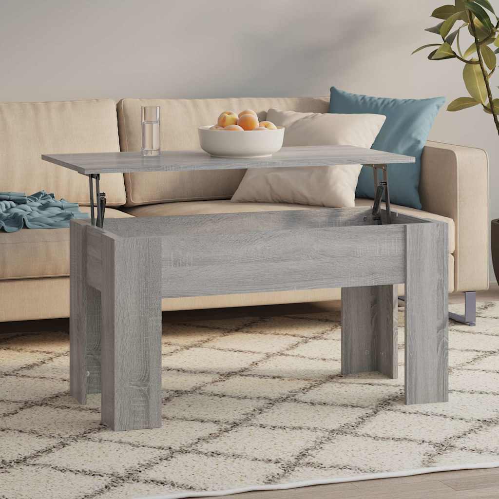 vidaXL Coffee Table | Grey Sonoma | Engineered Wood |  Height-Adjustable 1