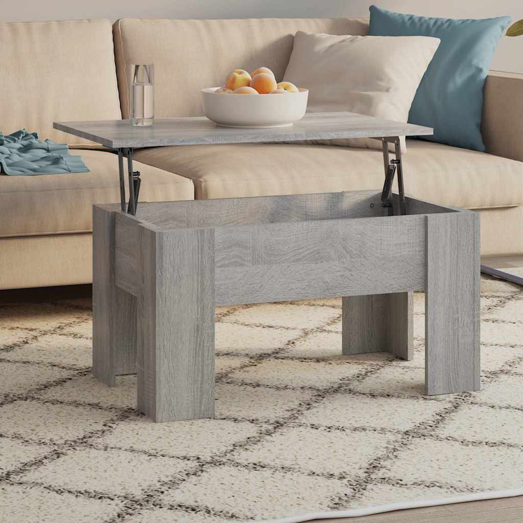 Coffee Table 79x49x41 cm Engineered Wood Grey sonoma 79 cm 42.5 cm