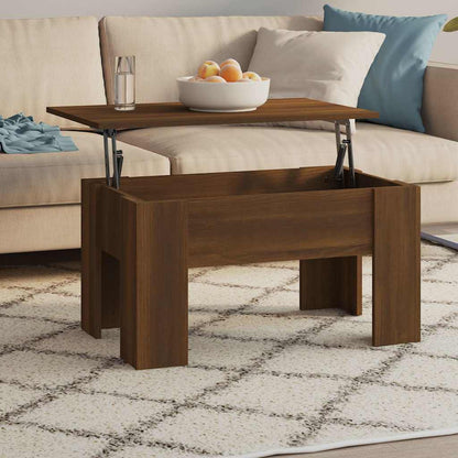 Coffee Table 79x49x41 cm Engineered Wood Brown oak 79 cm 42.5 cm