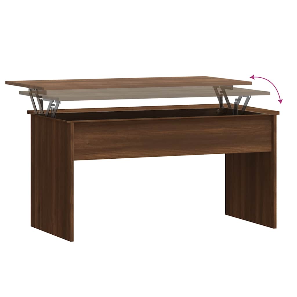 vidaXL Coffee Table Brown Oak 102x50.5x52.5 cm Engineered Wood 6