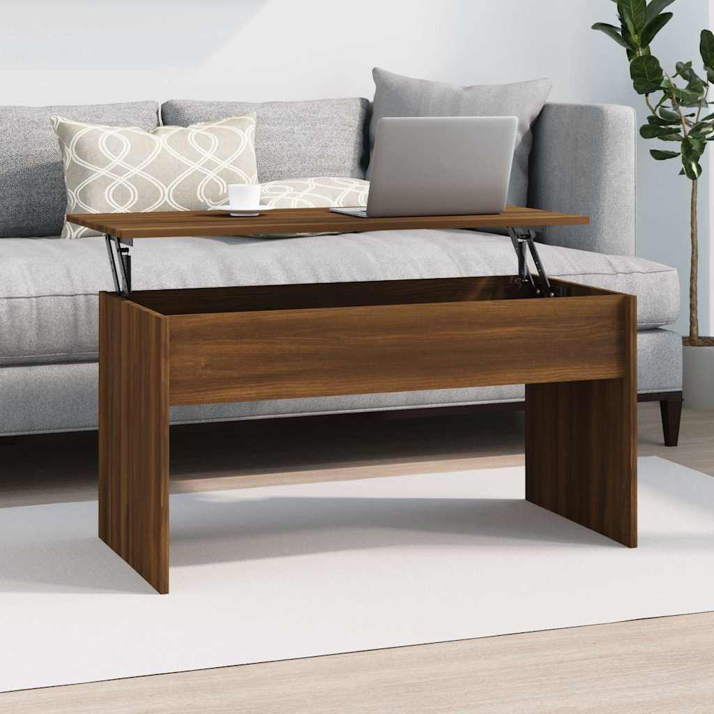vidaXL Coffee Table Brown Oak 102x50.5x52.5 cm Engineered Wood 1