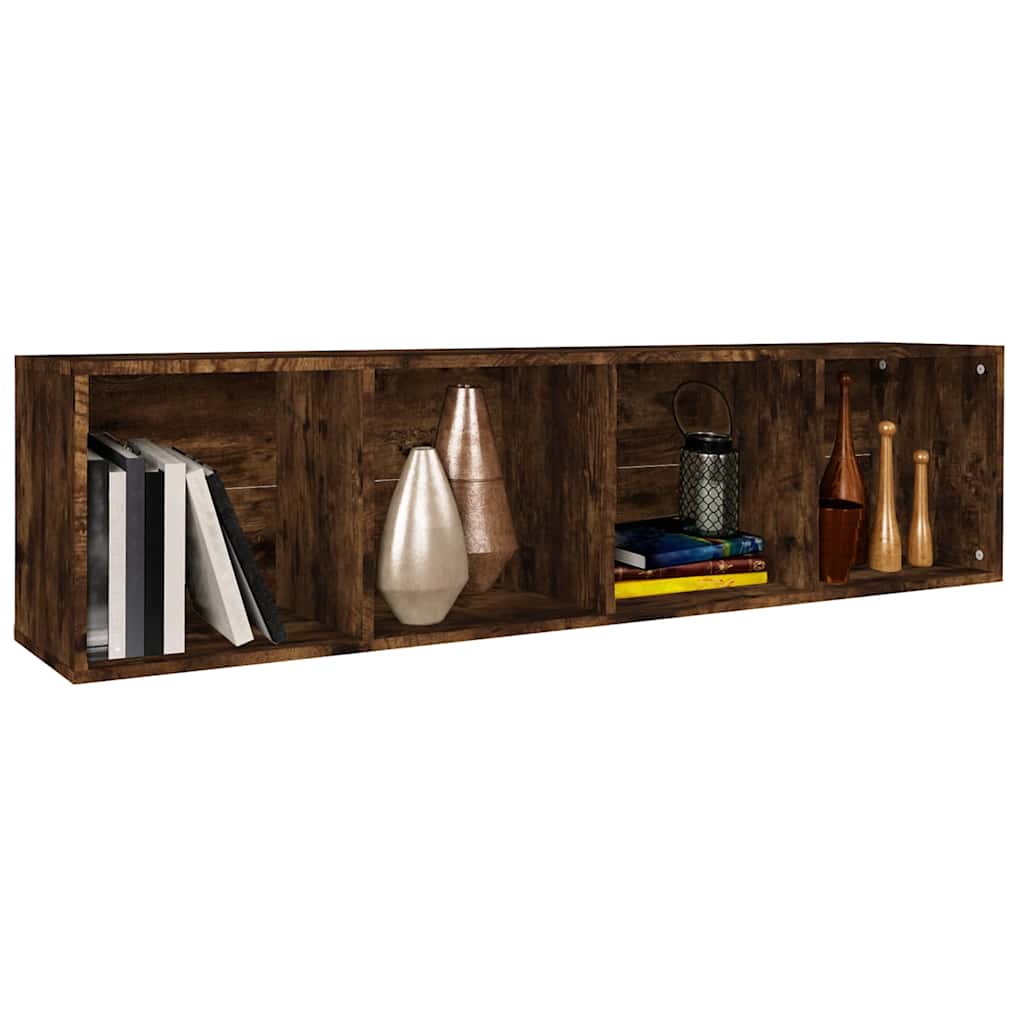 vidaXL Book Cabinet/TV Cabinet Smoked Oak 36x30x143 cm Engineered Wood 4