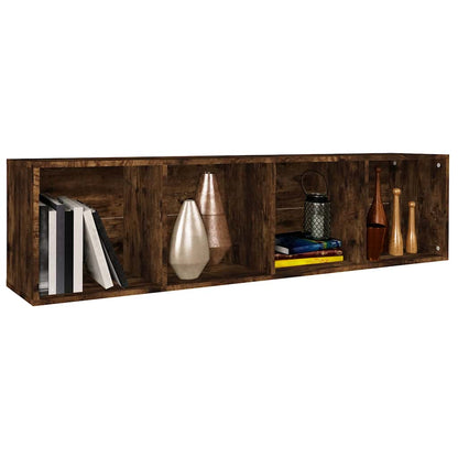 vidaXL Book Cabinet/TV Cabinet Smoked Oak 36x30x143 cm Engineered Wood 4