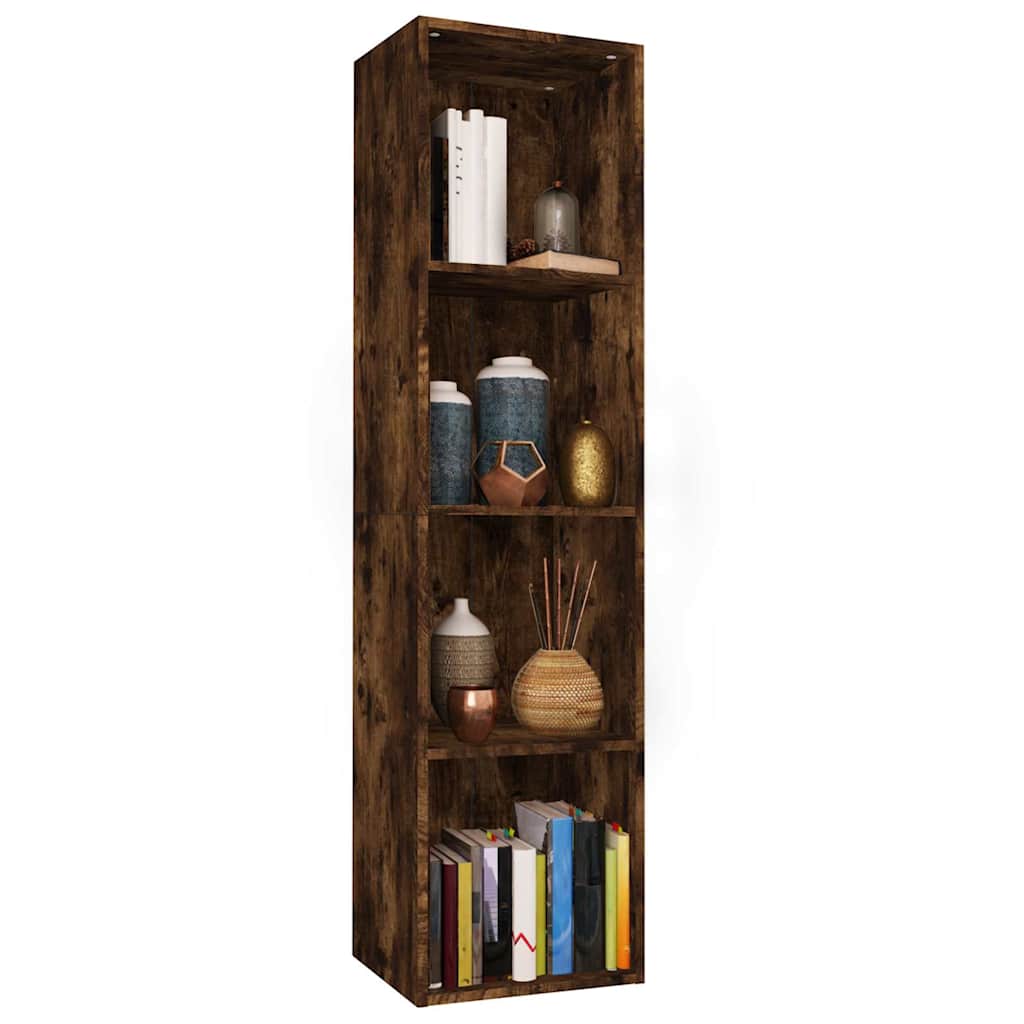 vidaXL Book Cabinet/TV Cabinet Smoked Oak 36x30x143 cm Engineered Wood 5