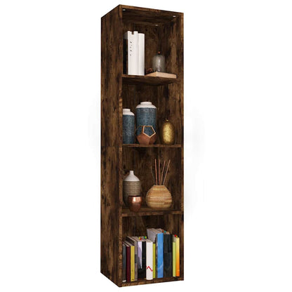 vidaXL Book Cabinet/TV Cabinet Smoked Oak 36x30x143 cm Engineered Wood 5