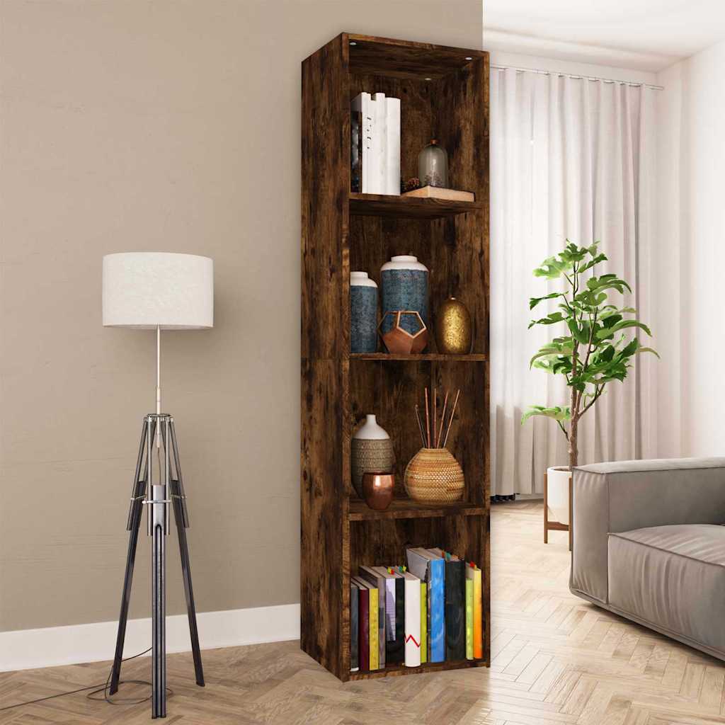 vidaXL Book Cabinet/TV Cabinet Smoked Oak 36x30x143 cm Engineered Wood 1