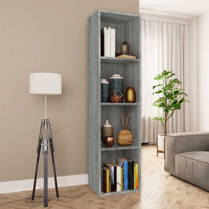 Book Cabinet/TV Cabinet 36x30x143 cm Engineered Wood Width 36 cm Height 143 cm Grey sonoma