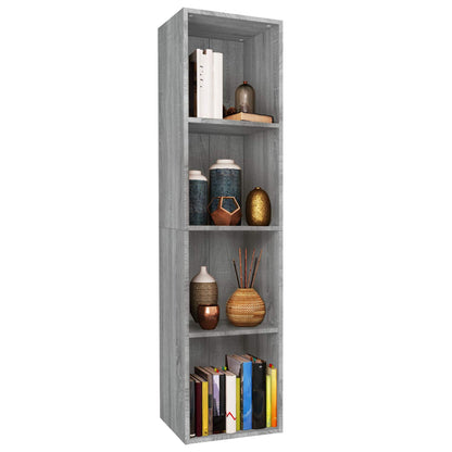 Book Cabinet/TV Cabinet 36x30x143 cm Engineered Wood Width 36 cm Height 143 cm Grey sonoma