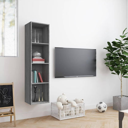 vidaXL Book Cabinet/TV Cabinet Grey Sonoma 143x30x36cm Engineered Wood 3