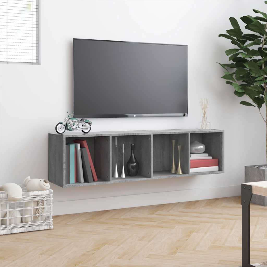 vidaXL Book Cabinet/TV Cabinet Grey Sonoma 143x30x36cm Engineered Wood 4