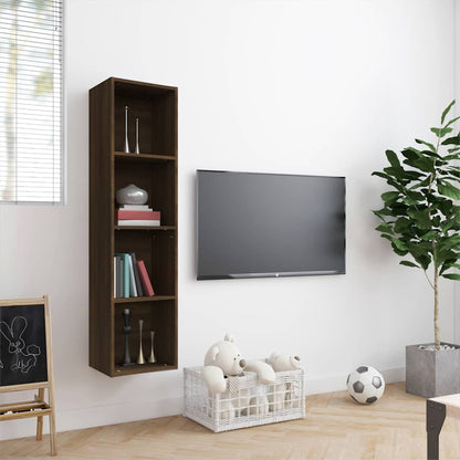 vidaXL Book Cabinet/TV Cabinet Brown Oak 143x30x36cm Engineered Wood 3