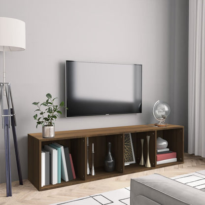 vidaXL Book Cabinet/TV Cabinet Brown Oak 143x30x36cm Engineered Wood 1