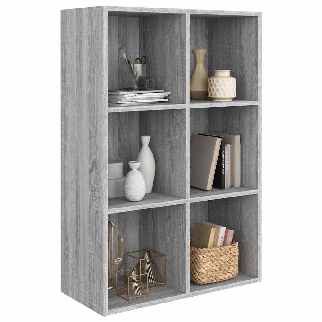 vidaXL Book Cabinet/Sideboard Grey Sonoma 66x30x98 cm Engineered Wood 3